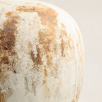 Wabiv rustic unadorned ceramic vessel with weathered traces for wabi-sabi home decor