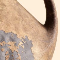 Wabiv traditional wabi-sabi style rustic ceramic flower vase with organic shape