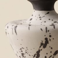Wabiv artistic withered ink abstract ceramic vessel for contemporary decor