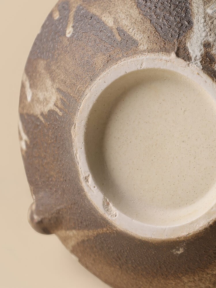 Wabiv dry-glazed earthy ceramic flower vessel with textured natural finish