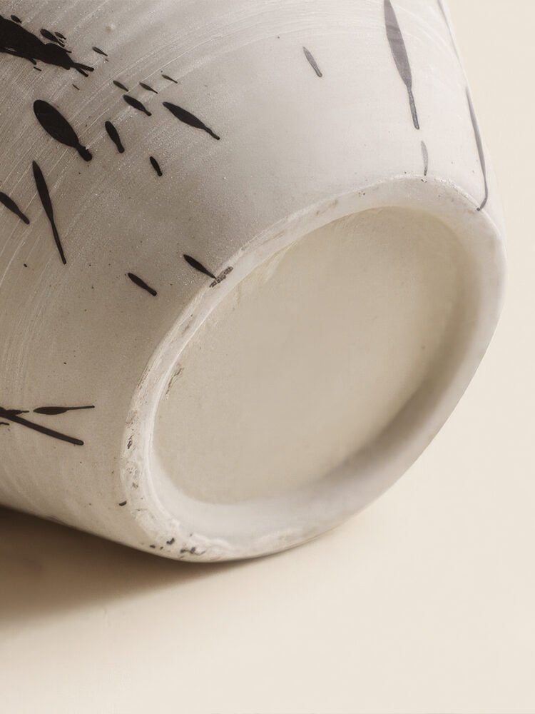 Wabiv artistic withered ink abstract ceramic vessel for contemporary decor