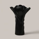 Wabi-sabi style architectural cloud pleated ceramic vase for living room decoration