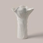 Wabi-sabi style architectural cloud pleated ceramic vase for living room decoration