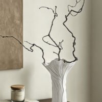 Wabi-sabi style architectural cloud pleated ceramic vase for living room decoration