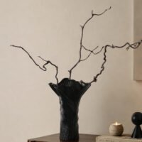 Wabi-sabi style architectural cloud pleated ceramic vase for living room decoration