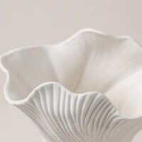 Wabi-sabi style architectural cloud pleated ceramic vase for living room decoration