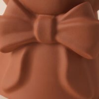 Romantic French style ribbon bow pouch ceramic flower vase for tabletop decor