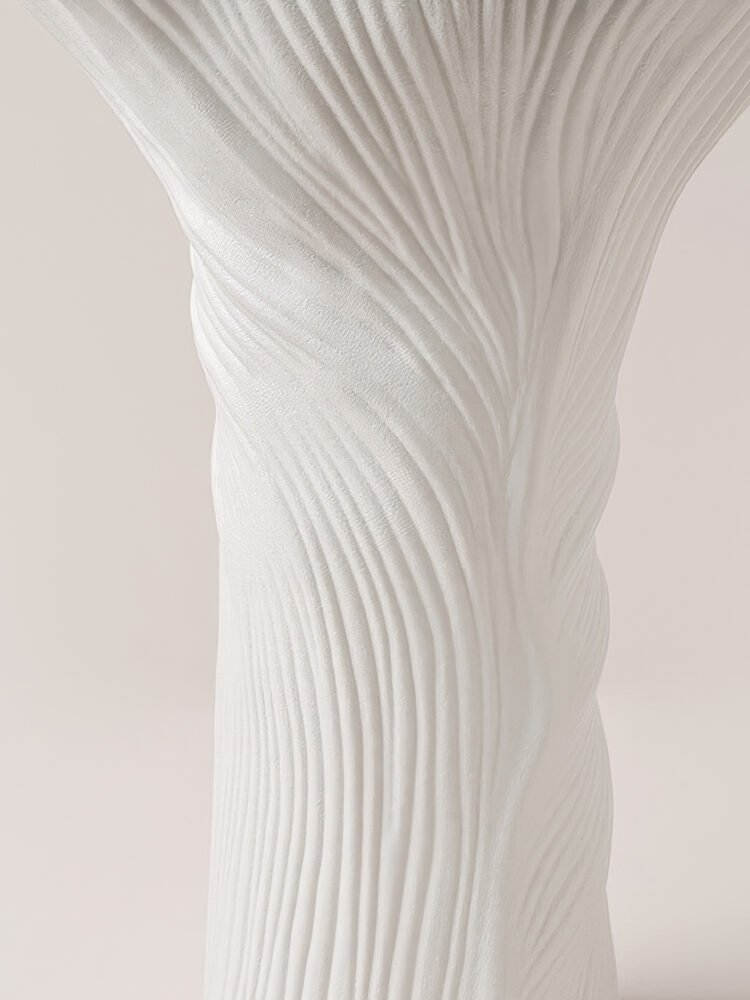 Wabi-sabi style architectural cloud pleated ceramic vase for living room decoration